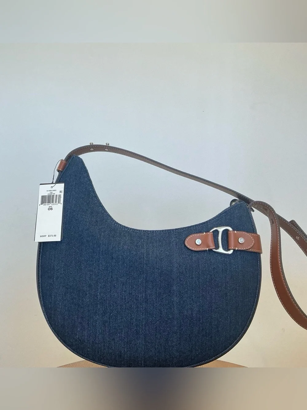 Lauren Ralph Lauren Tasha Small Shoulder Bag Canvas rinse wash denim/auren tan - Picture 7 of 10